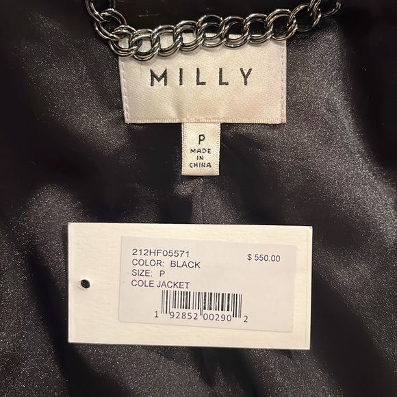 Milly Cole Coat Jacket black faux fur fausse size P - Picture 11 of 12